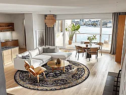 Rund Teppich - Vakifli (schwarz/multi)