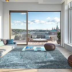 Tapis Wilton - Valenza (bleu)