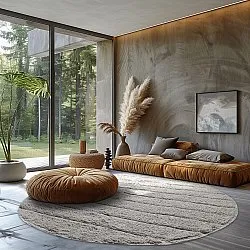 Tapis rond - Willow Natural Cotton Shaggy (greige)