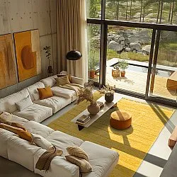 Tapis shaggy - Willow Natural Cotton Shaggy (jaune)