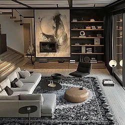 Wilton-Teppich - Yelda (schwarz/bunt)