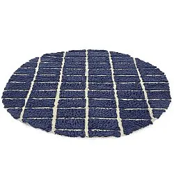 Rund Teppich - Zola Natural Cotton Shaggy (blau)