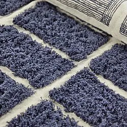 Rund Teppich - Zola Natural Cotton Shaggy (blau)