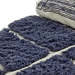 Rund Teppich - Zola Natural Cotton Shaggy (blau)