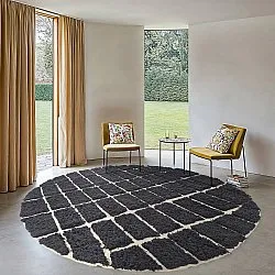Tapis rond - Zola Natural Cotton Shaggy (gris foncé)