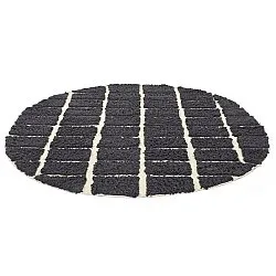 Tapis rond - Zola Natural Cotton Shaggy (gris foncé)