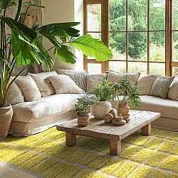 Tapis à poils longs - Zola Natural Cotton Shaggy (jaune)