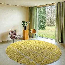 Rund Teppich - Zola Natural Cotton Shaggy (gelb)