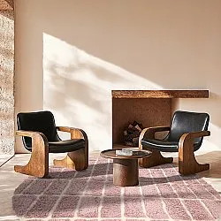 Rund Teppich - Zola Natural Cotton Shaggy (rosa)