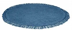 Runde Teppiche - Alba Natural Cotton Shaggy (blau)