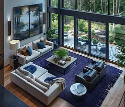 Tapis à poils longs - Alba Natural Cotton Shaggy (bleu foncé)