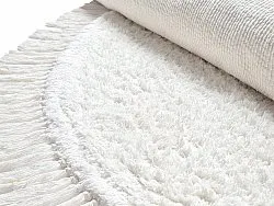 Tapis rond - Alba Natural Cotton Shaggy (blanc)