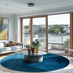 Rund Teppich - Artena (dunkelblau)