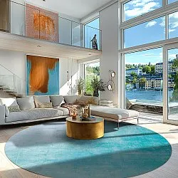 Rund Teppich - Artena (hellblau)