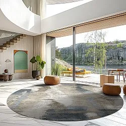 Rund Teppich - Arwen (blau/mehrfarbig)