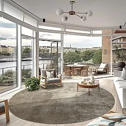 Rund Teppich - Lynton (braun)