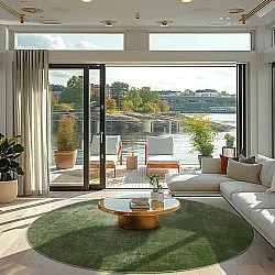 Tapis rond - Lynton (vert)