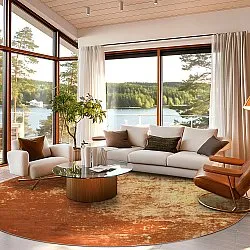 Tapis rond - Lynton (terre cuite)