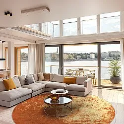 Tapis rond - Lynton (terre cuite)