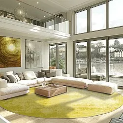 Tapis rond - Lynton (jaune)