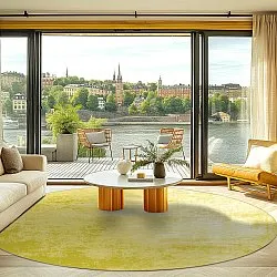 Tapis rond - Lynton (jaune)