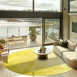 Tapis rond - Lynton (jaune)