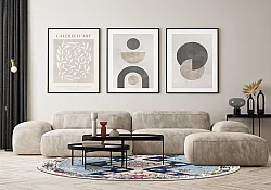 Rund Teppich - Mazzarino (blau/bunt)