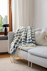 Decken - Überwurf aus Wollmischung - Monica (blau)