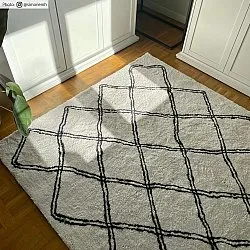 Hochflorteppiche - Morocco (schwarz/weiß)