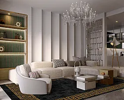 Wilton-Teppich - Myra (schwarz/gold)