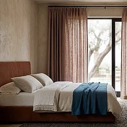 Rideaux Lot de 2 - Rideau en lin Noemi (marron foncé)