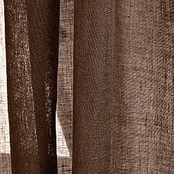 Rideaux Lot de 2 - Rideau en lin Noemi (marron foncé)