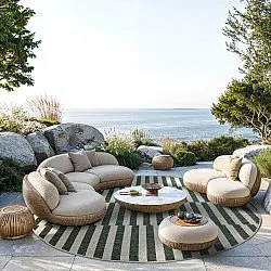 Rund Teppich - Indoor/Outdoor Otto (grün)