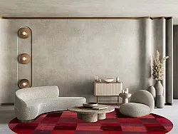 Tapis rond - Samadet (rouge)