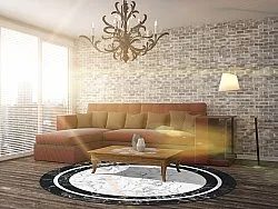 Tapis rond - Amaliada (noir/blanc)