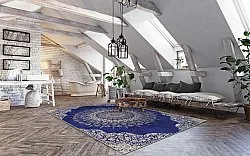 Tapis Wilton - Sandrigo (bleu/beige)