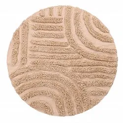Tapis rond - Cazorla Natural Cotton Shaggy (beige)