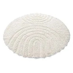 Tapis rond - Lindos Natural Cotton Shaggy (blanc)