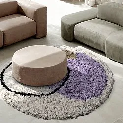 Tapis rond - Naousa Natural Cotton Shaggy (multicolore)