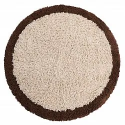 Tapis rond - Sagres Natural Cotton Shaggy (blanc cassé/marron)
