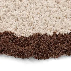 Tapis rond - Sagres Natural Cotton Shaggy (blanc cassé/marron)