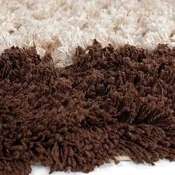 Tapis rond - Sagres Natural Cotton Shaggy (blanc cassé/marron)