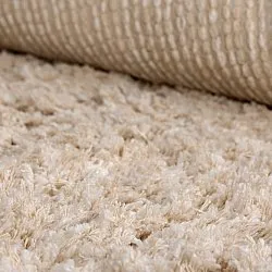 Tapis rond - Sagres Natural Cotton Shaggy (blanc cassé/marron)
