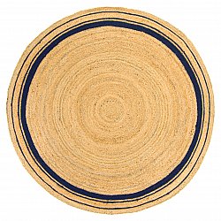 Runde Teppiche - Bundi (jute/blau)