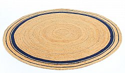Runde Teppiche - Bundi (jute/blau)