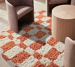 Rund Teppich - Atrani Natural Cotton Shaggy (orange)