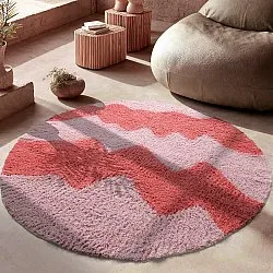 Rund Teppich - Amira Natural Cotton Shaggy (rosa/orange)