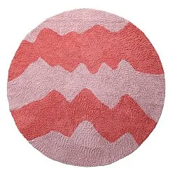 Rund Teppich - Amira Natural Cotton Shaggy (rosa/orange)