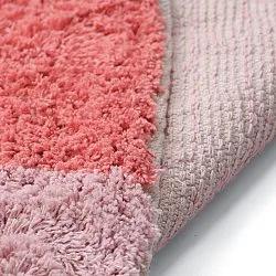 Rund Teppich - Amira Natural Cotton Shaggy (rosa/orange)