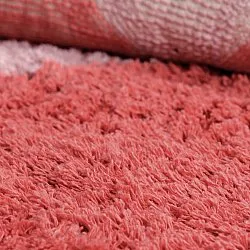 Rund Teppich - Amira Natural Cotton Shaggy (rosa/orange)